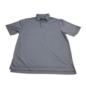 FootJoy Polo Shirt Mens XL White Black Herringbone Performance Golf Rugby Preppy